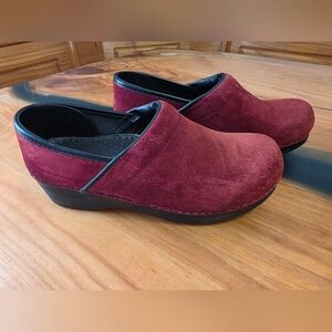Sanita Burgundy Suede Mules
